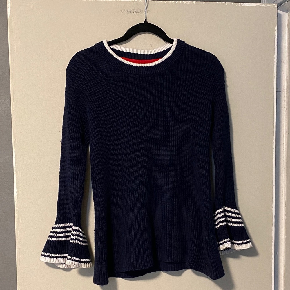 Tommy Hilfiger Navy and Red Knit Sweater